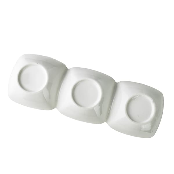 Serveringsfad porcelæn BASIC 3-rum 32,5x11x5 cm hvid 1 stk