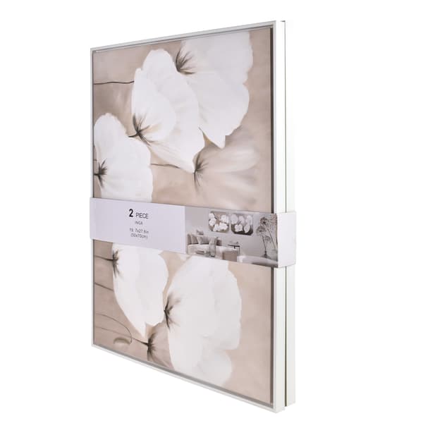 Tavlor plast INGA Blommor 50x70 cm vit 2-pack