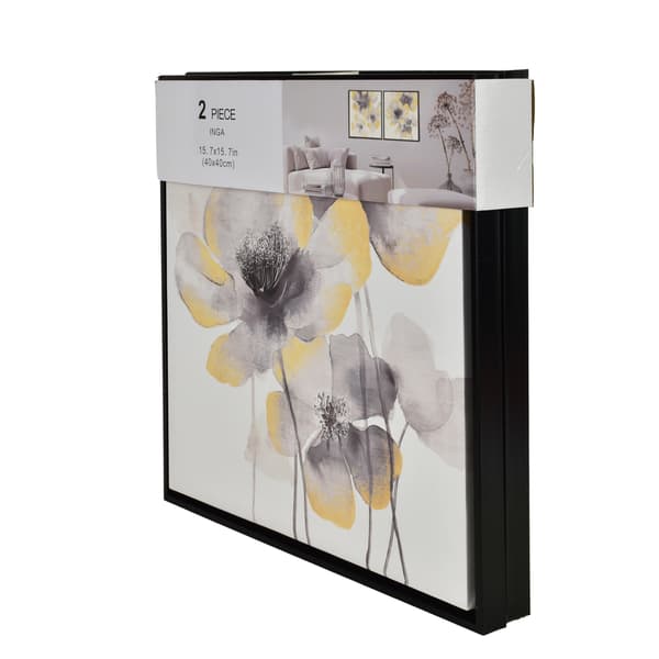 Väggtavlor plast INGA INGA 40x40 cm svart/guld 2-pack