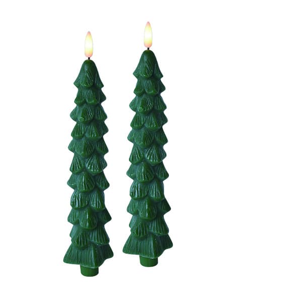 LED-ljus i plast NIKOLAO 5x26cm grön 2-pack