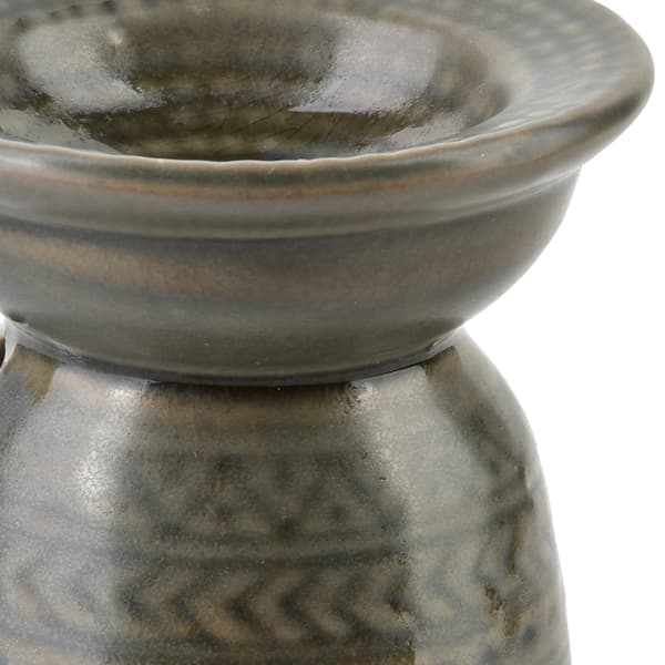 Elegant keramisk aromaterapi brännare 7,8x6x7,5 cm grå