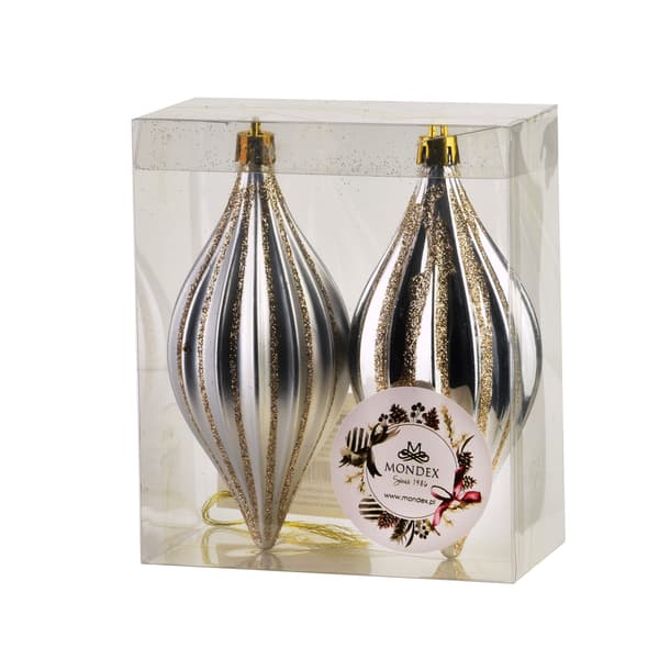 Plastjulgranskulor Santa Lila silver 2-pack