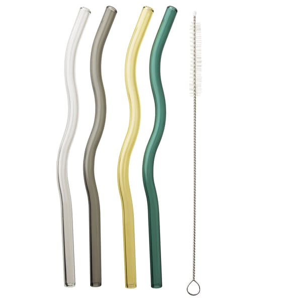 Glas Sugrör Peter 20cm Flerfärgad 4-pack