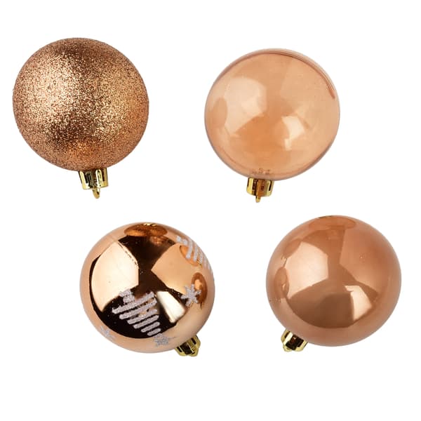 Plastjulgranskulor Santa Lila 5,5cm kopparfärgade 24-pack