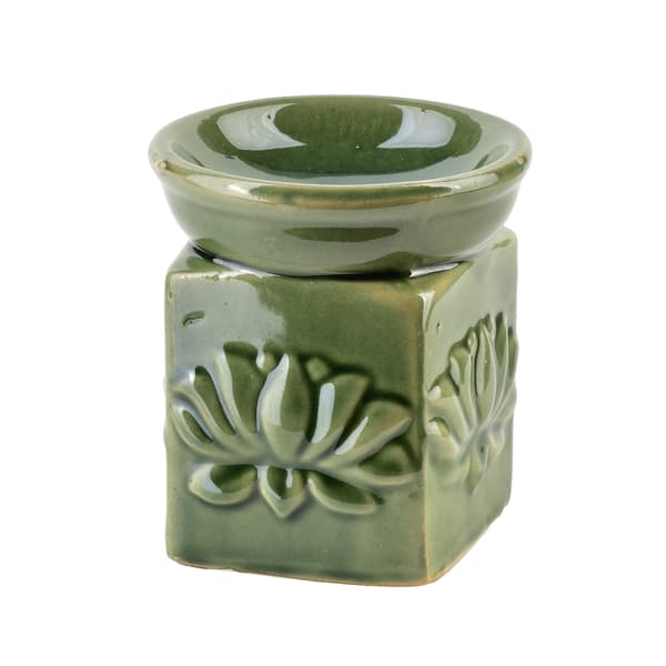 Duftoliebrænder Keramik Generic Mini 7x5,5x7,5 cm Grøn 1 stk