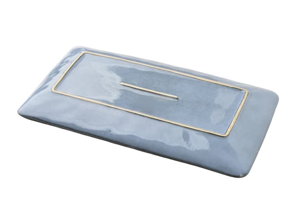 Serveringsfad keramik BASIC NATURE Rektangel 40x22x3 cm blå 1 stk