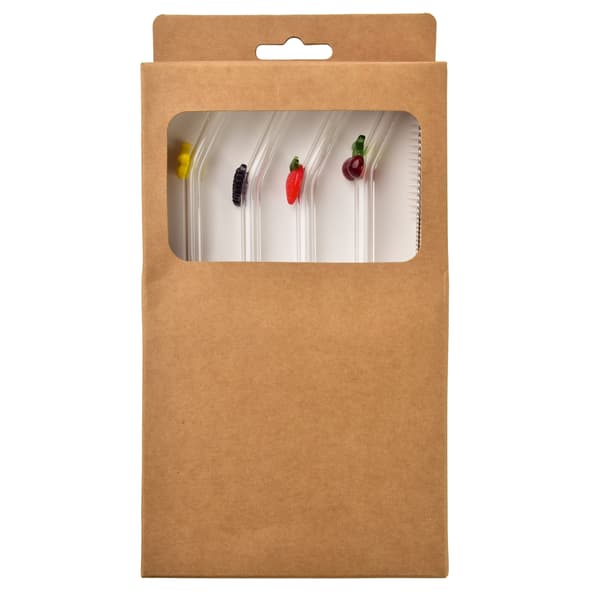 glasstrå i glas Peter 21cm transparent 4 pack