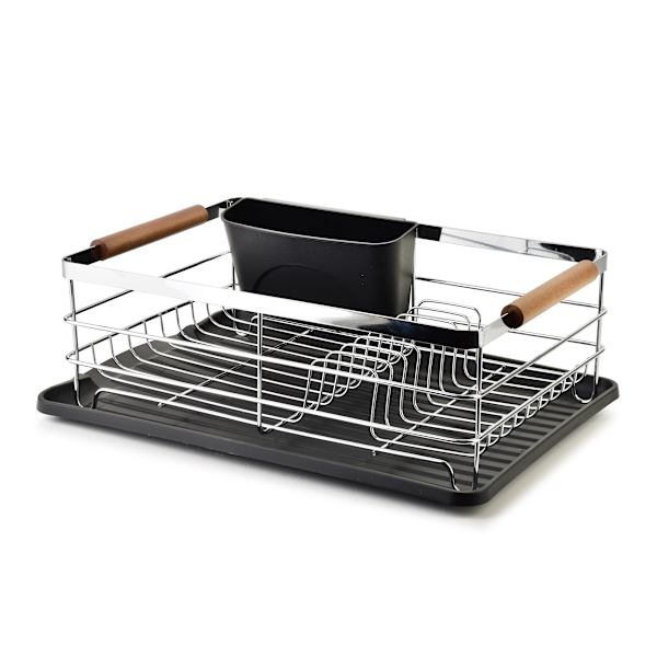 BASIC KITCHEN Diskställ i krom, 44x31,8 cm med plastbotten