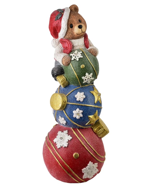 LED-figur SANTA LILA Miś 24,5x24,5x65cm vit 1st