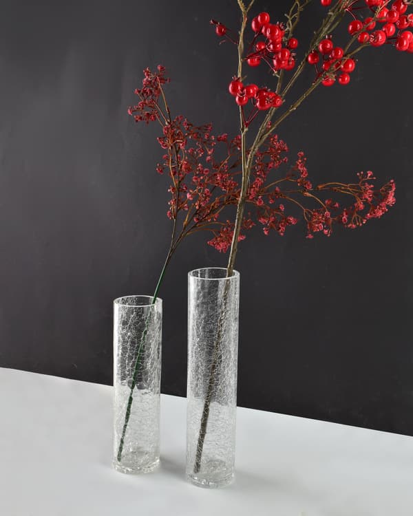 Vas SERENITE i sprucket glas 7x7x30 cm