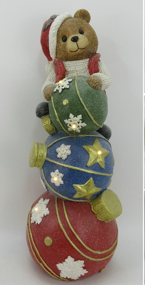 LED-figur SANTA LILA Miś 24,5x24,5x65cm vit 1st