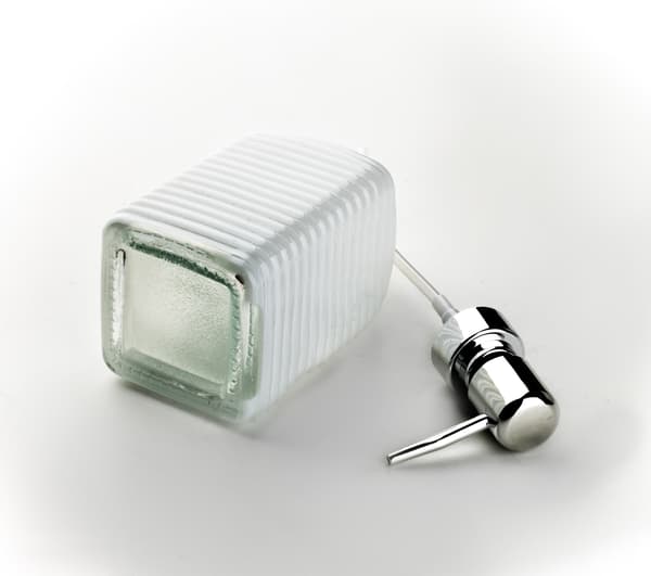 Tvåldispenser i glas BATHLAB KYLE 7,8x7,8x19 cm Vit 450 ml