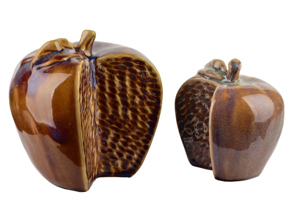 Dekorativ Keramikfigur SAGGIO APPLE - Brunt Äpple 15 cm