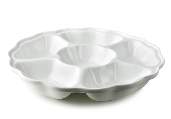 Serveringsskål porslin BASIC 6-delad 27x27x4,5 cm vit 1 st