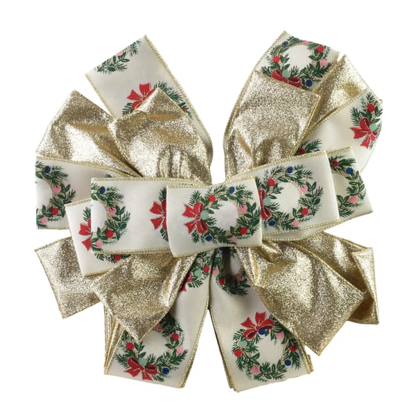 Dekorationsrosett polyester Mondex Santa Lila 32x130 beige guld 1st