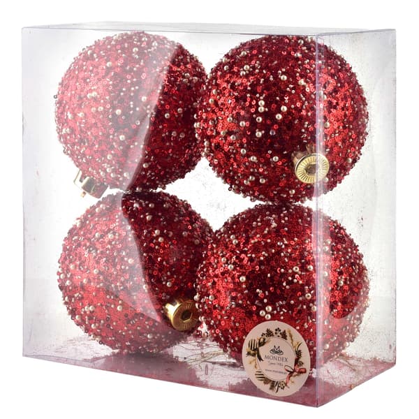 Julgranskulor SANTA LILA 12cm 4st