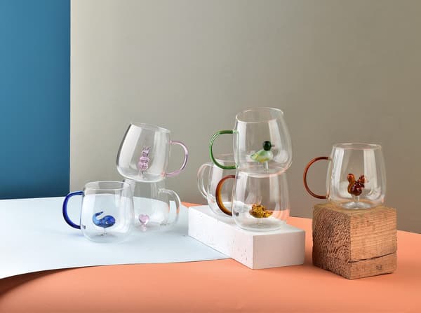PETER HEDGEHOG Mug 400ml i Glas med Dold Igelkott
