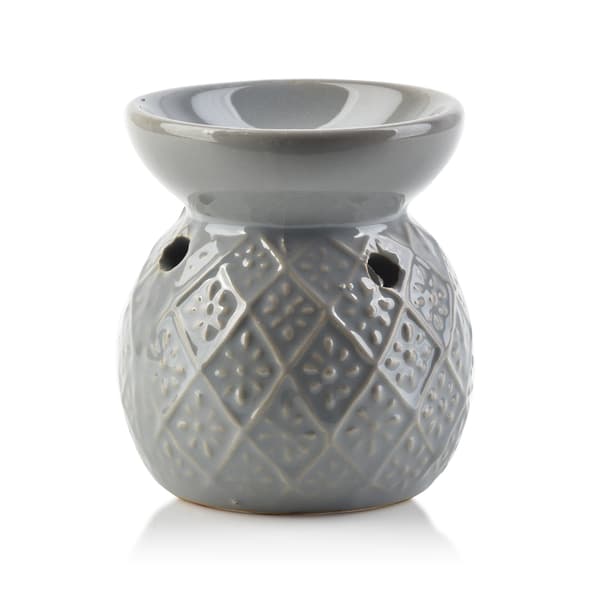 Grå keramisk aromaterapi värmeljelykta 6,4x6,4x7,5 cm