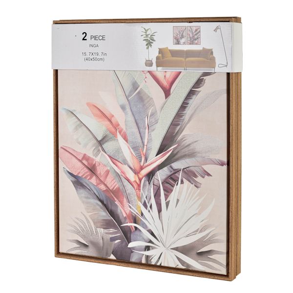 Tavelset Plast INGA INGA 40x50 cm Rosa 2-pack