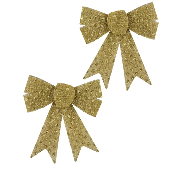 Julrosetter plast SANTA LILA 15x18 guld 2st
