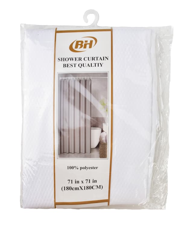 ZAC WHITE Duschdraperi 180x180cm i Polyester - Vit