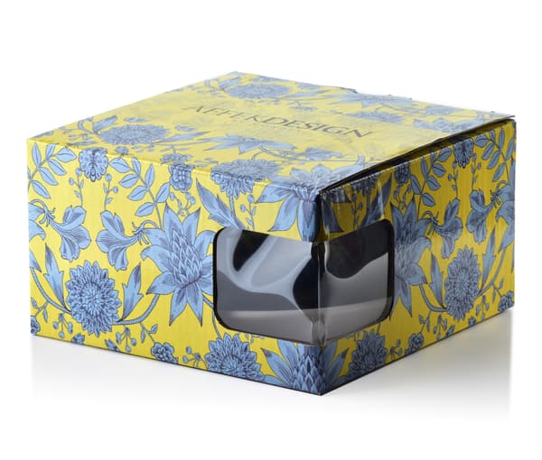 HARPER Porcelanmugg med fat 250ml - Gul, presentförpackad