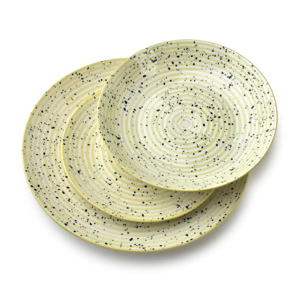 STRIPES BEIGE - 18-delars porslinsservis med eleganta beige ränder