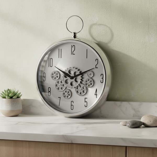 Väggklocka plast RAMSEY Ramsey 35x43x9 cm silver 1 st