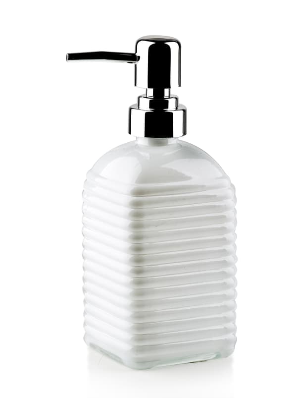 Tvåldispenser i glas BATHLAB KYLE 7,8x7,8x19 cm Vit 450 ml