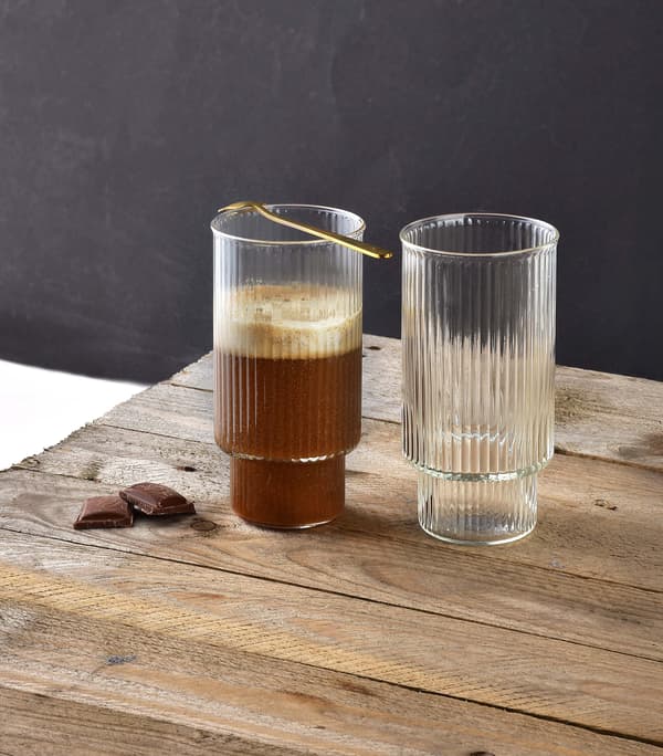 ELLA STRIPES 4-pack glas i borosilikatglas, 400ml, elegant design