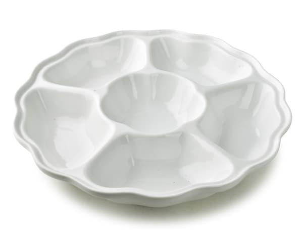 Serveringsskål porslin BASIC 6-delad 27x27x4,5 cm vit 1 st