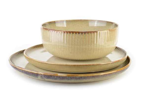 Keramisk desserttallrik Basic Nature 22x2,5 cm natur 1 st