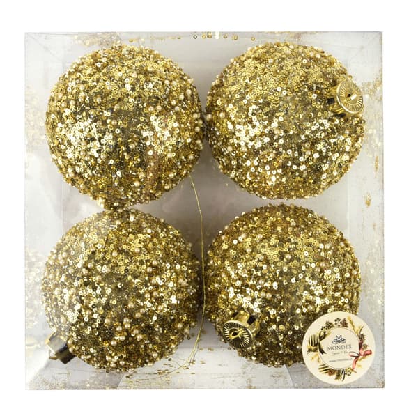 Julgranskulor SANTA LILA 12cm 4-pack