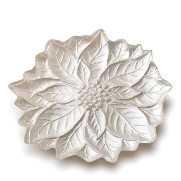Glasfat FLOWIE Kwiat 31,5x31,5x3,6 cm pärlemor 1st