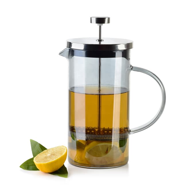 PETER French Press med piston 1000ml - Grå borosilikatglas