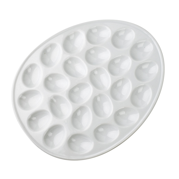 Porslin äggfat MONDEX BASIC 35x28 cm Vit 24 st