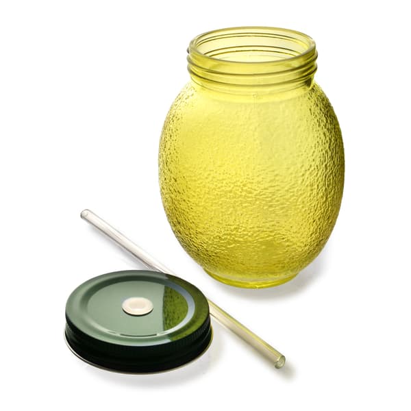 MODERN KITCHEN Glaskopp med glasstrå 550ml - Citrondesign