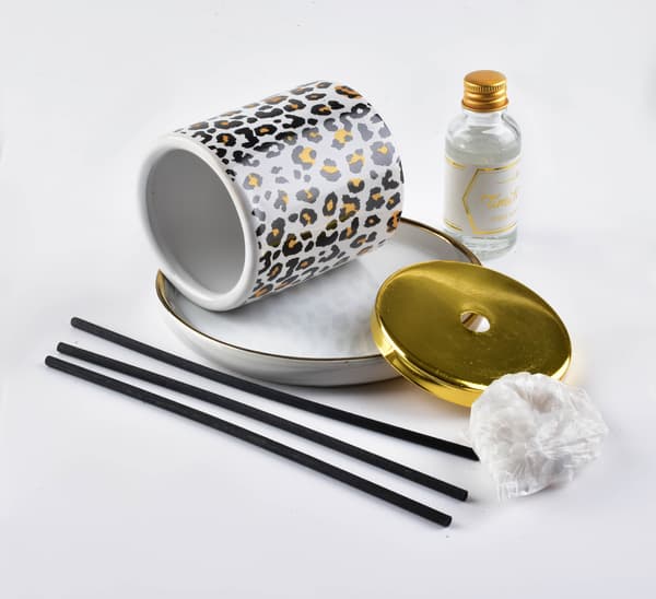 Duftdiffuser Keramik Mondex Pantera 7,5x7,5x9cm sort 1 stk