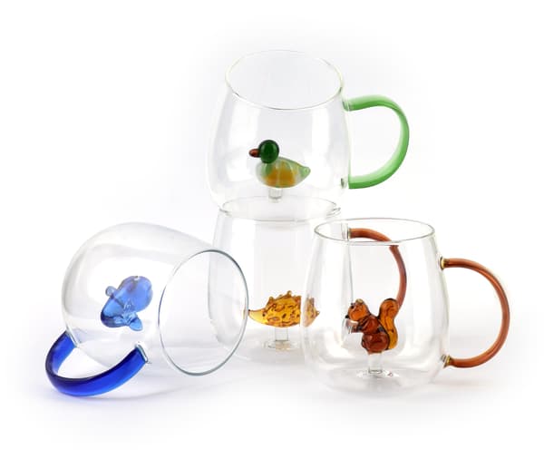 PETER HEDGEHOG Mug 400ml i Glas med Dold Igelkott