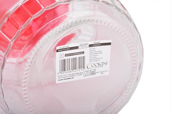 BASIC KITCHEN Glassburk 2,0L med handtag, 14x14x21,5 cm