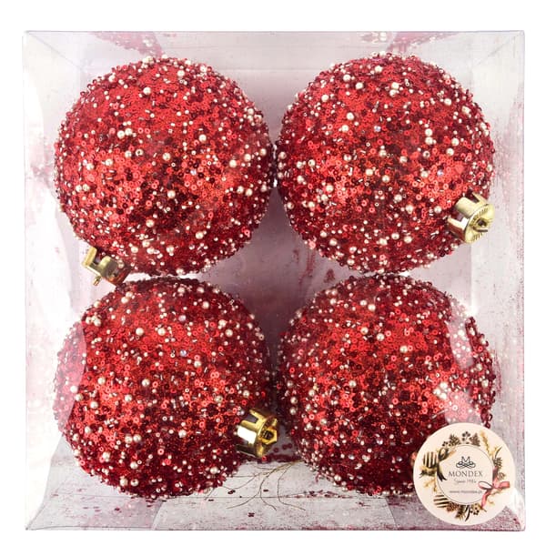 Julgranskulor SANTA LILA 12cm 4st