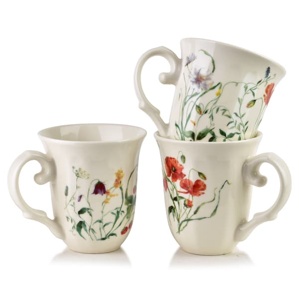 Mugg LAVIA med blommönster, porslin, 320 ml, 9,5x13x10,5 cm