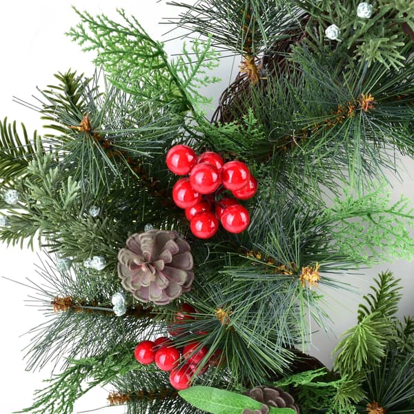 Julkrans Viridis 55cm grön röd vit 1st