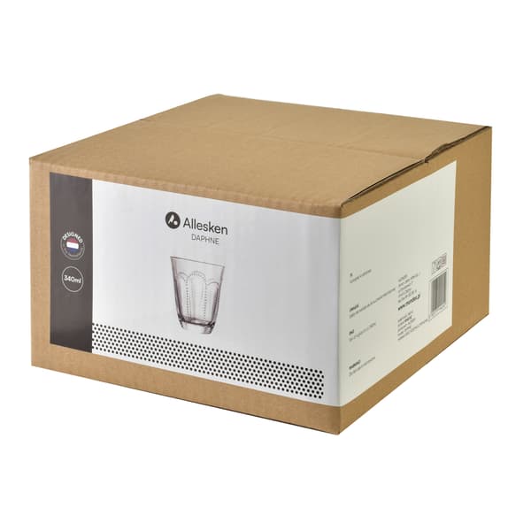 DAPHNE 4-pack glas 340ml med elegant mönster och klassisk design