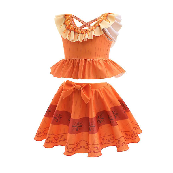 Barn Flickor Prinsessan Badkläder Sommar Bikini Set orange 110
