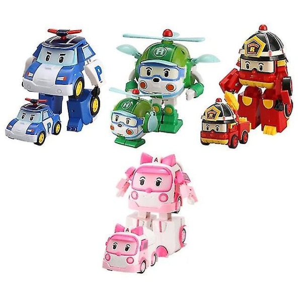 4st Poli Car Kids Robot Toy Transform Vehicle Cartoon