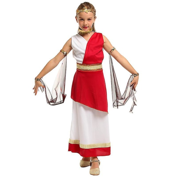 Carnival Purim grekiska gudinnan A-thena kostym Halloween Red M