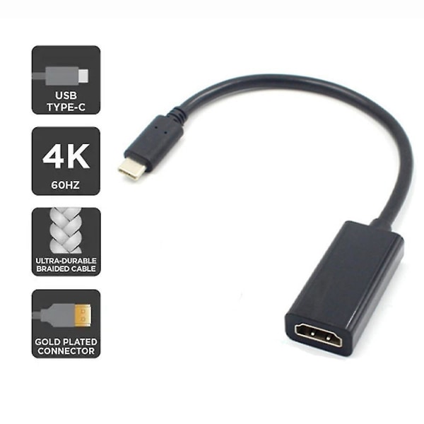 Typ C till HDMI-adapter omvandlingskabel 4k Hd USB C till HDMI-konverteringskabel Byte