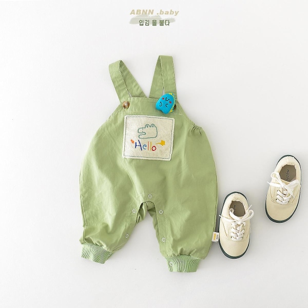 Baby Cartoon Strap Pant Green 73 for 6-9m