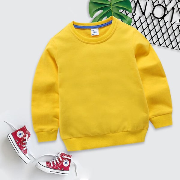 Enfärgad tröja för barn Baby bomull yellow 110 code